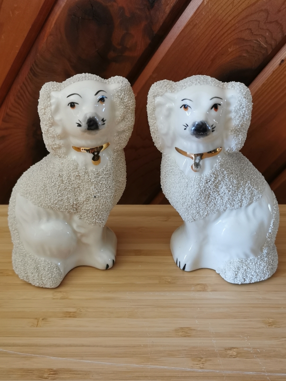 Vintage Staffordshire Confetti Dog Pair – English Porcelain